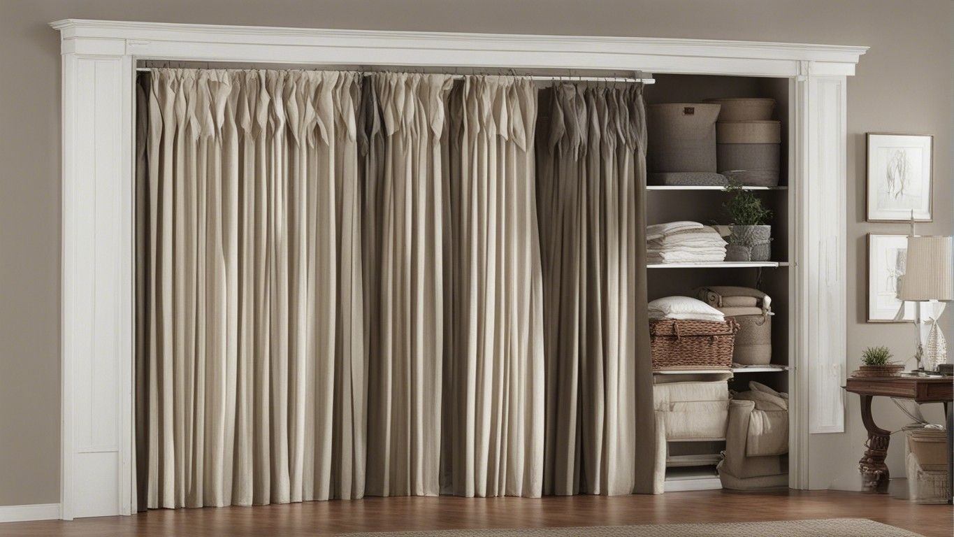 Closet curtains for elegant storage solutions.