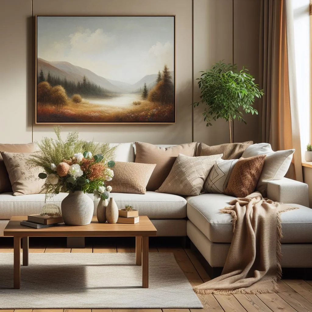 A sectional sofa with a chaise lounge, showcasing different types of sofas.