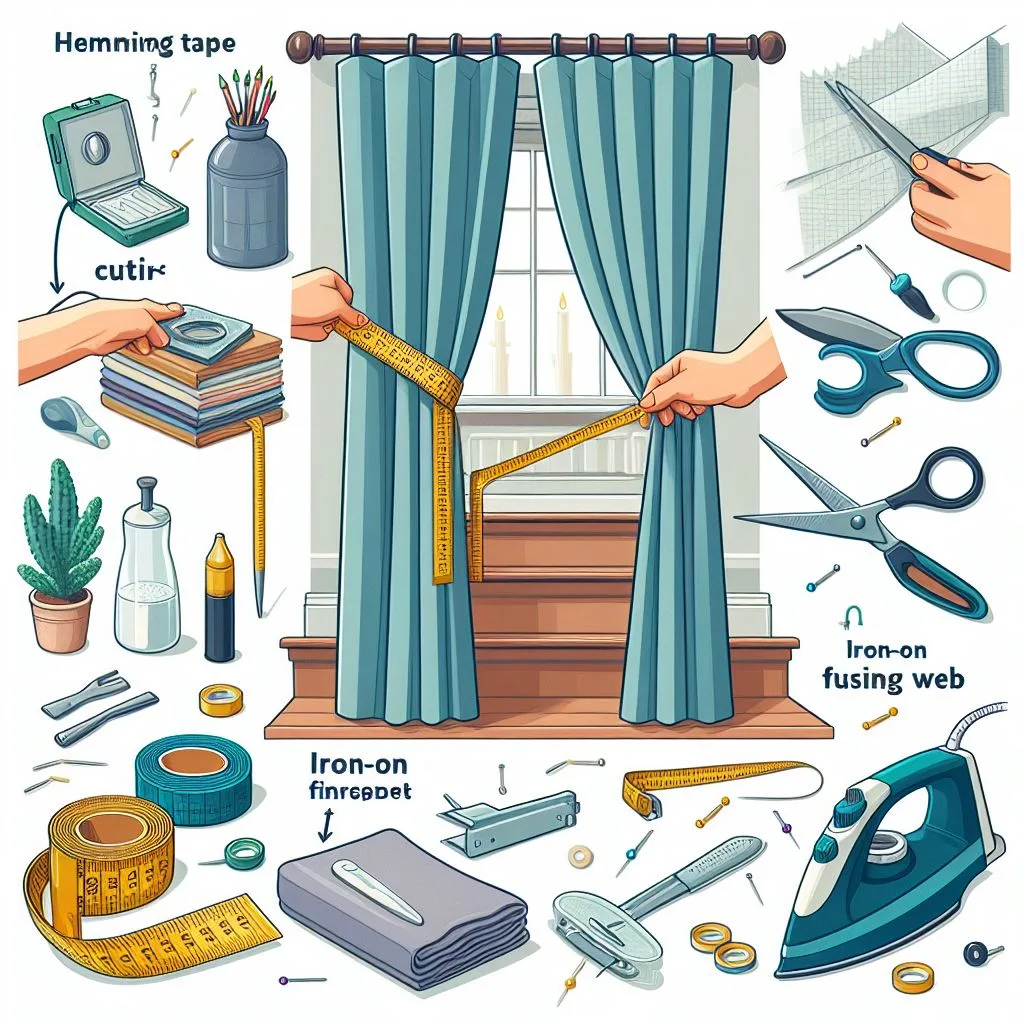 how to shorten curtains without sewing